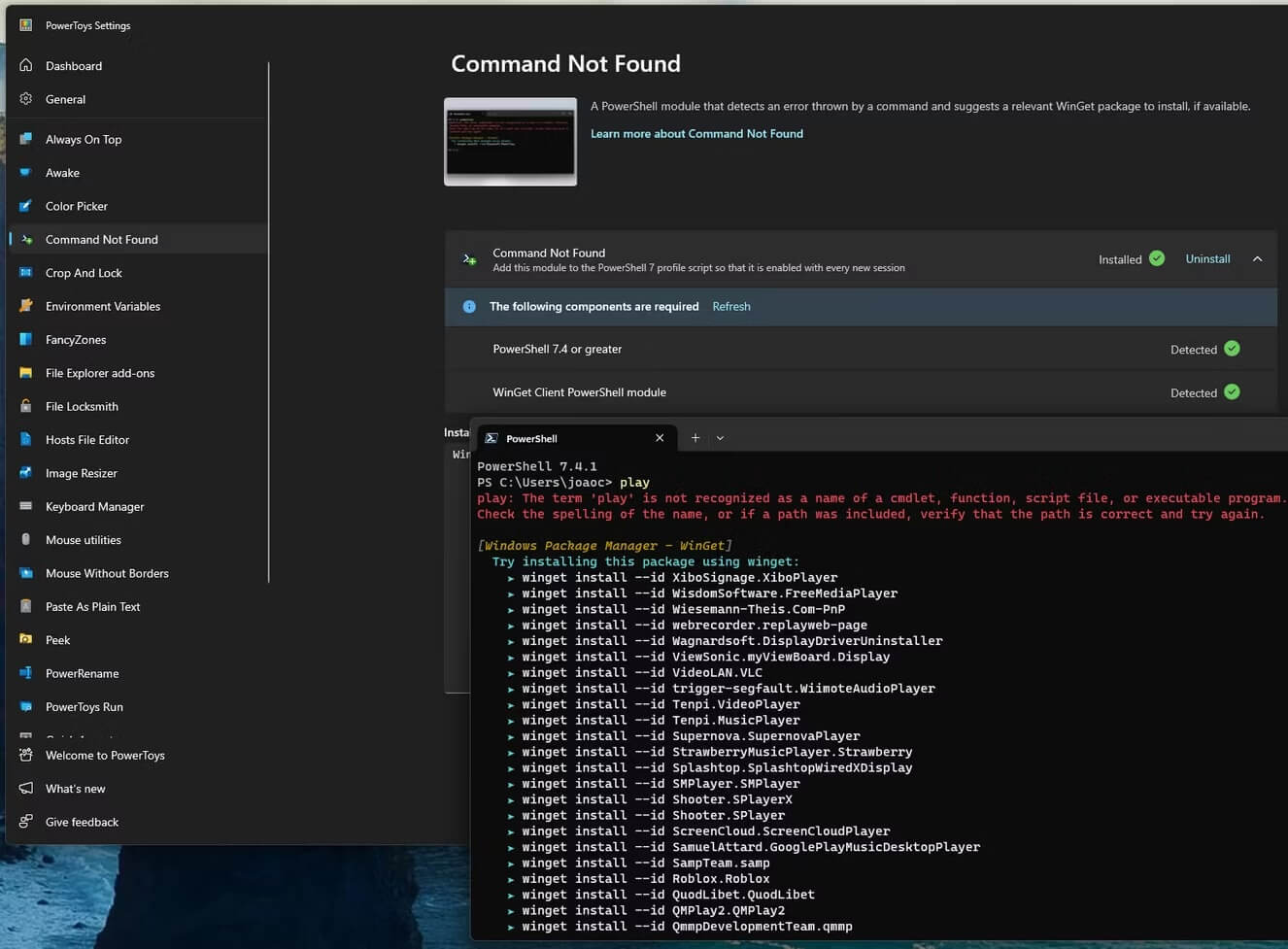 Command not found